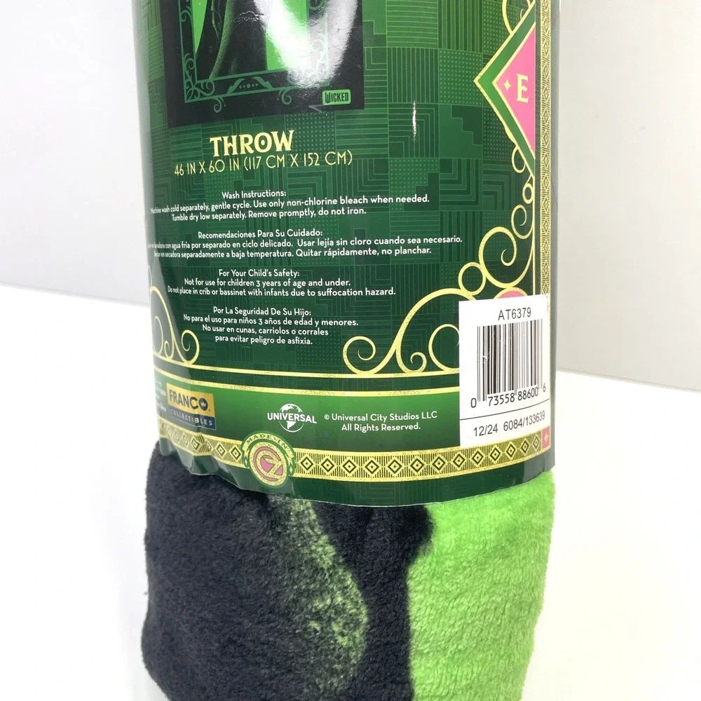 WICKED Super Plush Throw Blanket  Born Wicked  Snuggle Up With Elphaba
